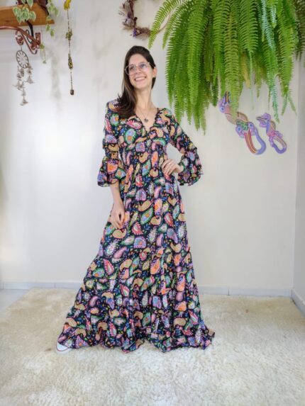 Vestido Indiano Manga Carolina (G)