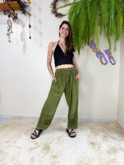 Calça Estonada Bordada  Liz ( 1 )