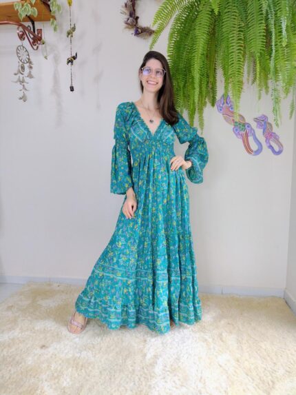 Vestido Indiano Manga Olga ( A )