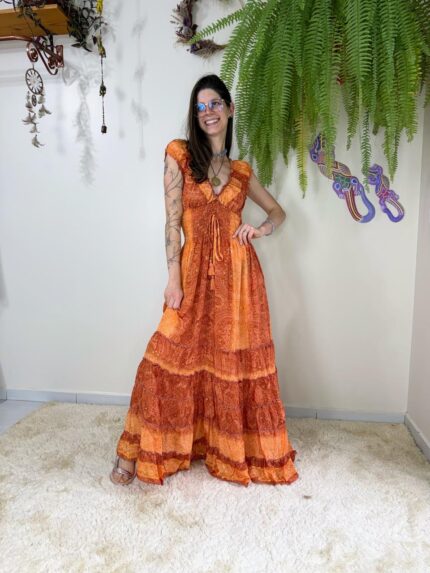 Vestido Indiano Alça Madalena Gold ( 20 )