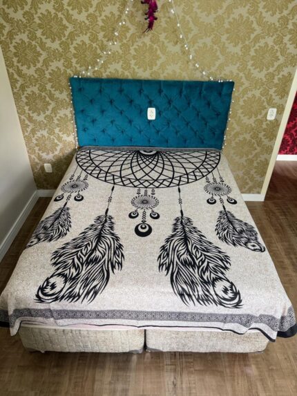 Colcha Indiana Casal Filtro dos Sonhos em Algodão para Decoração Boho e Espiritual.