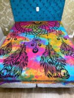 Colcha Indiana Casal Filtro dos Sonhos em Algodão para Decoração Boho e Espiritual.